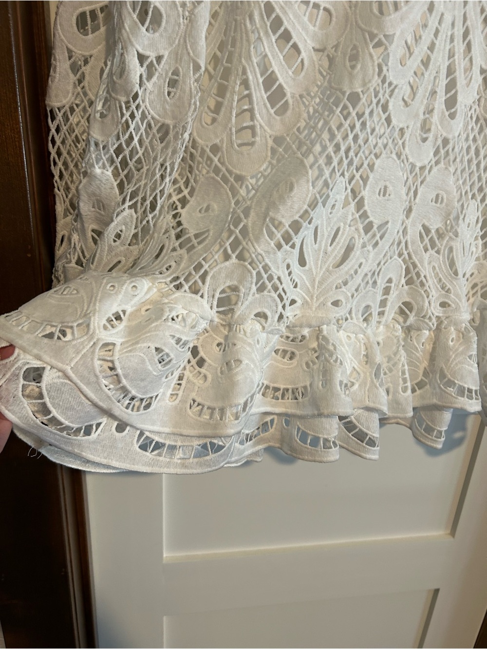 Showpo Kiss Me Now Dress White Lace Eyelet puff sleeve Dress Size 12 New - Picture 5 of 15